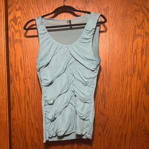 Maurices Light Blue Ruched Tank Top